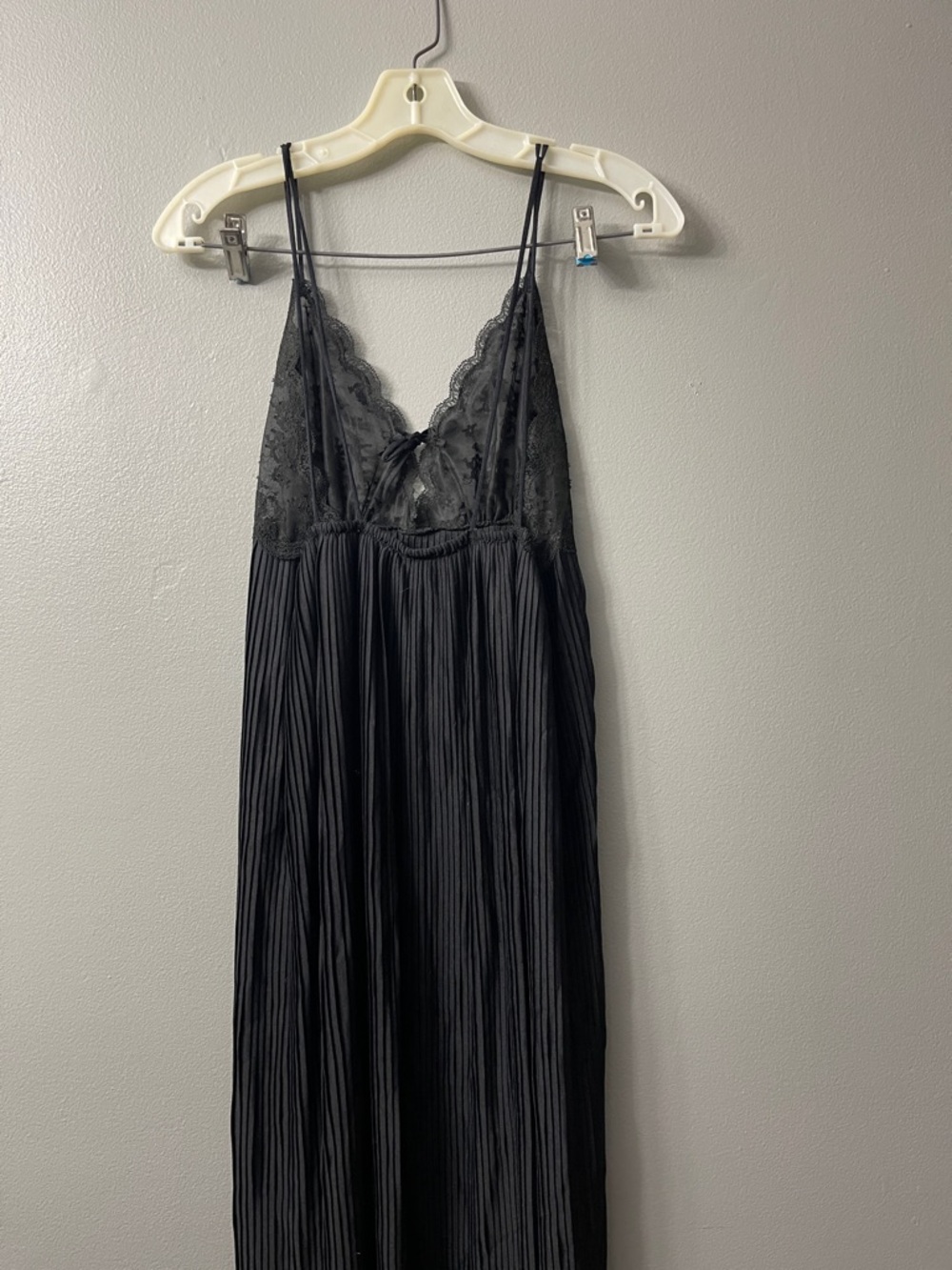 Van Roalte vintage maxi slip black pleated dress  34 - Picture 5 of 8